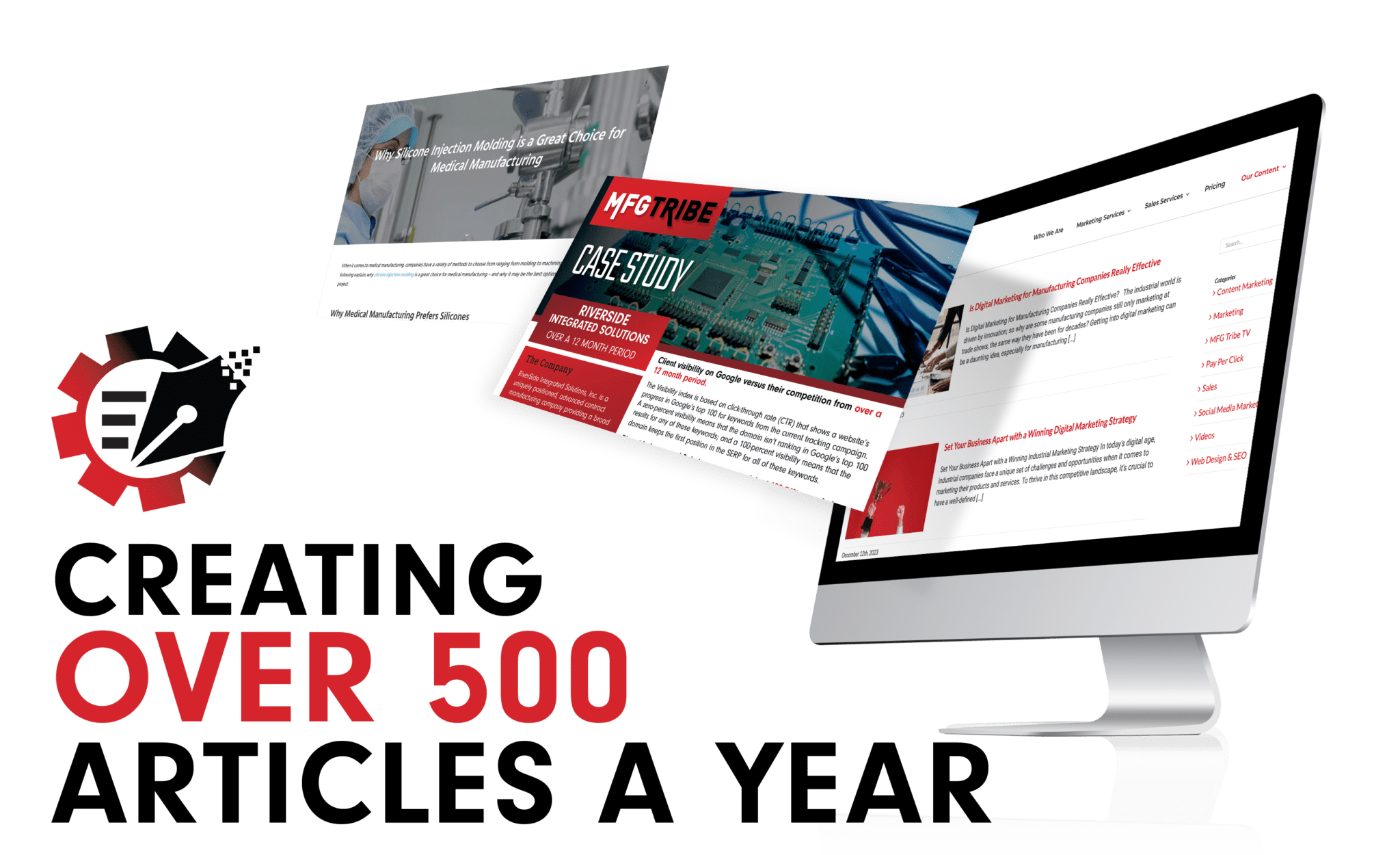 Creating 500 articles a year graphic